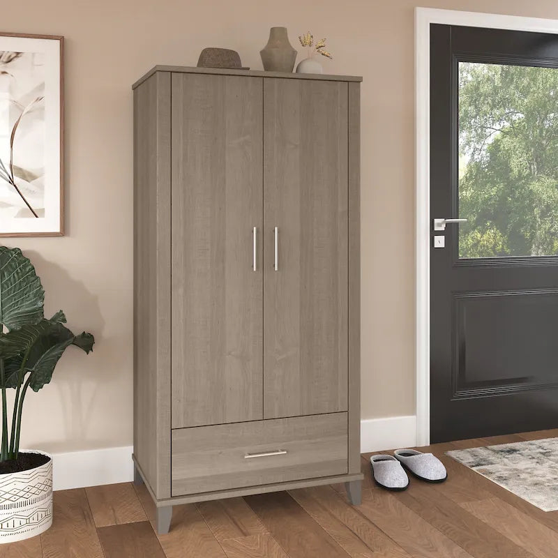 Hoher Flurschrank mit Türen und Schublade – 81B x 53T x 165H
