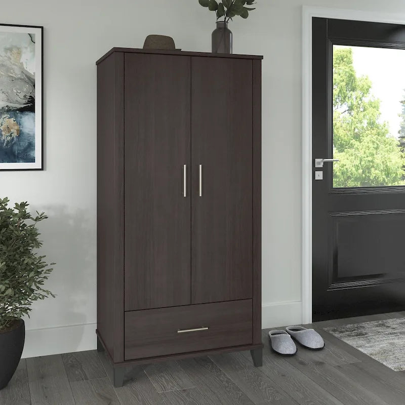 Hoher Flurschrank mit Türen und Schublade – 81B x 53T x 165H