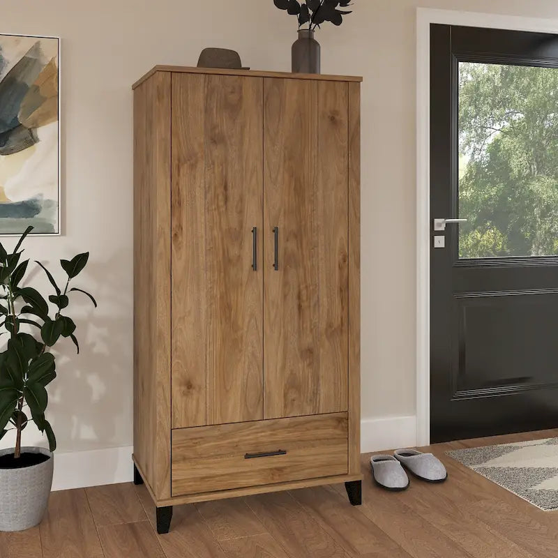 Hoher Flurschrank mit Türen und Schublade – 81B x 53T x 165H