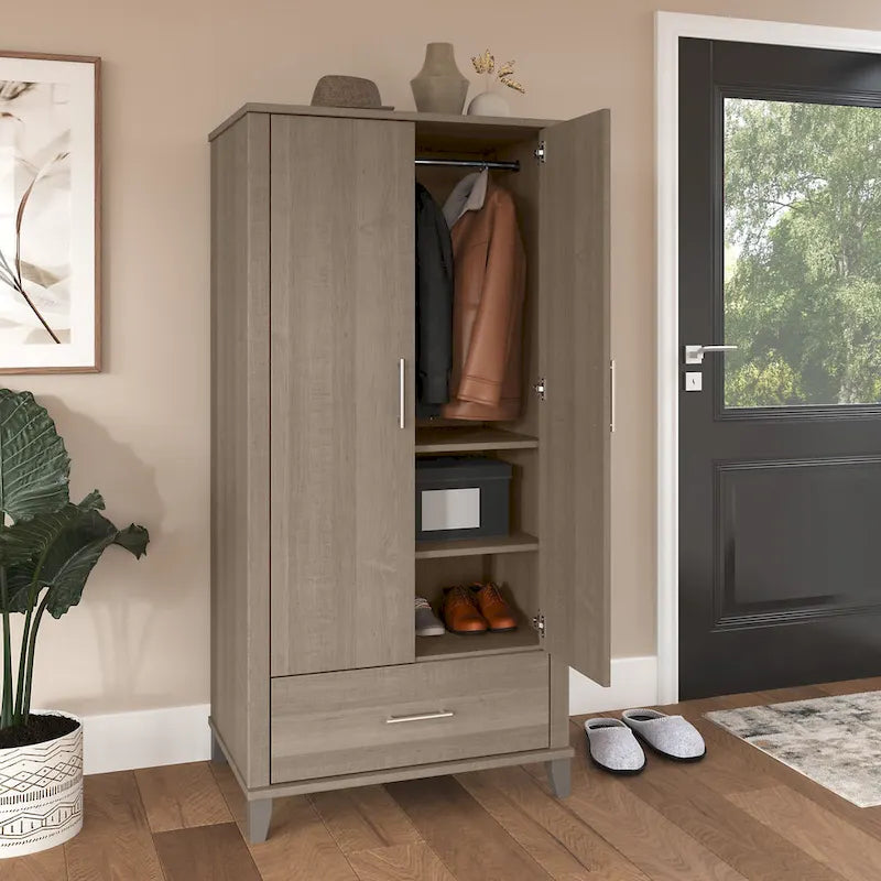 Hoher Flurschrank mit Türen und Schublade – 81B x 53T x 165H