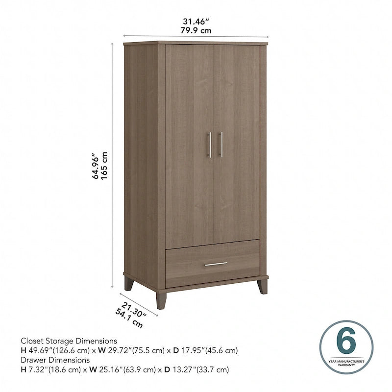 Hoher Flurschrank mit Türen und Schublade – 81B x 53T x 165H