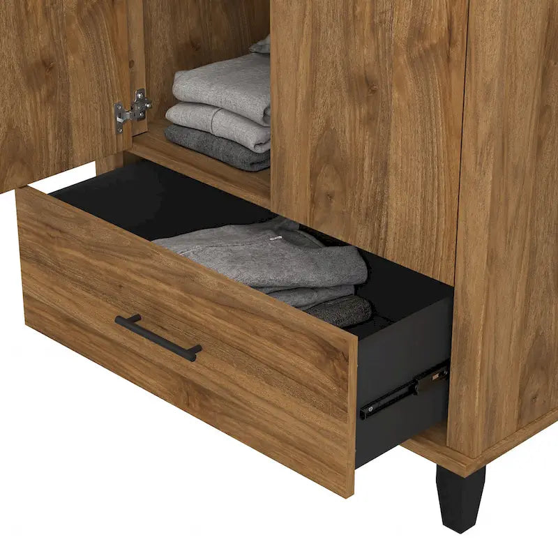 Hoher Flurschrank mit Türen und Schublade – 81B x 53T x 165H