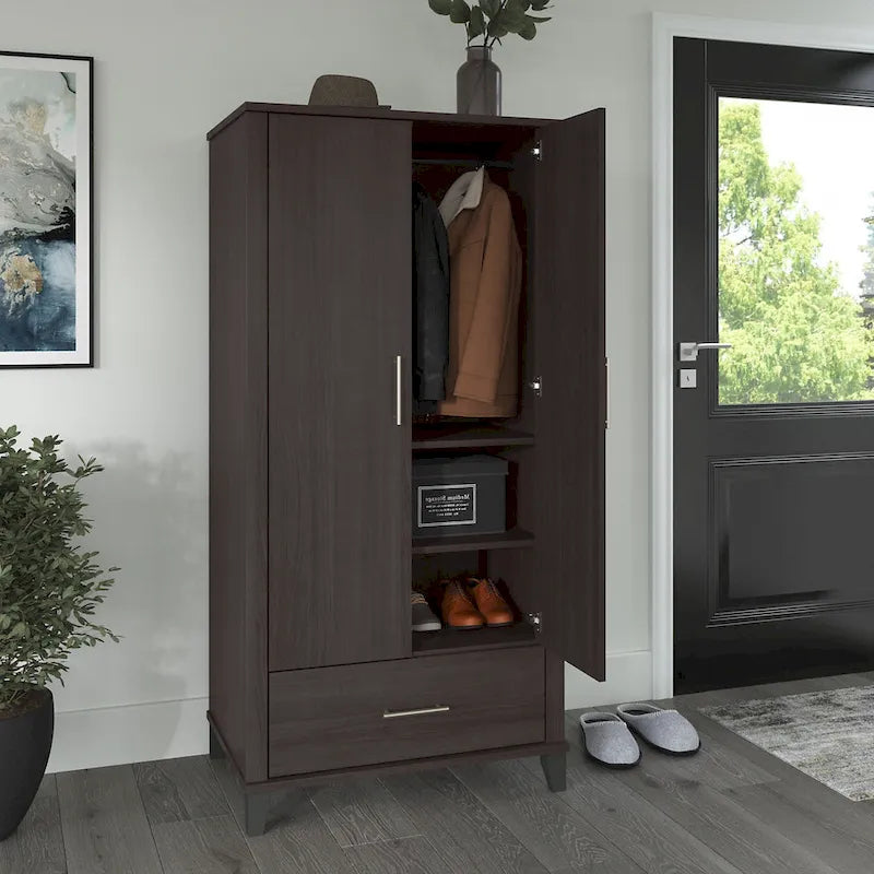 Hoher Flurschrank mit Türen und Schublade – 81B x 53T x 165H
