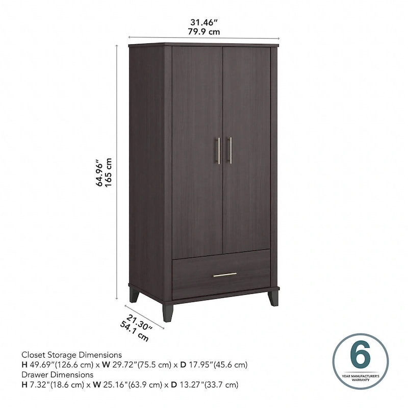 Hoher Flurschrank mit Türen und Schublade – 81B x 53T x 165H