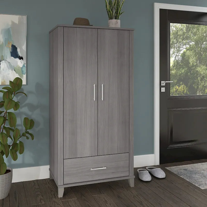 Hoher Flurschrank mit Türen und Schublade – 81B x 53T x 165H
