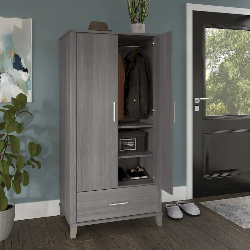 Hoher Flurschrank mit Türen und Schublade – 81B x 53T x 165H
