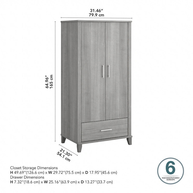 Hoher Flurschrank mit Türen und Schublade – 81B x 53T x 165H