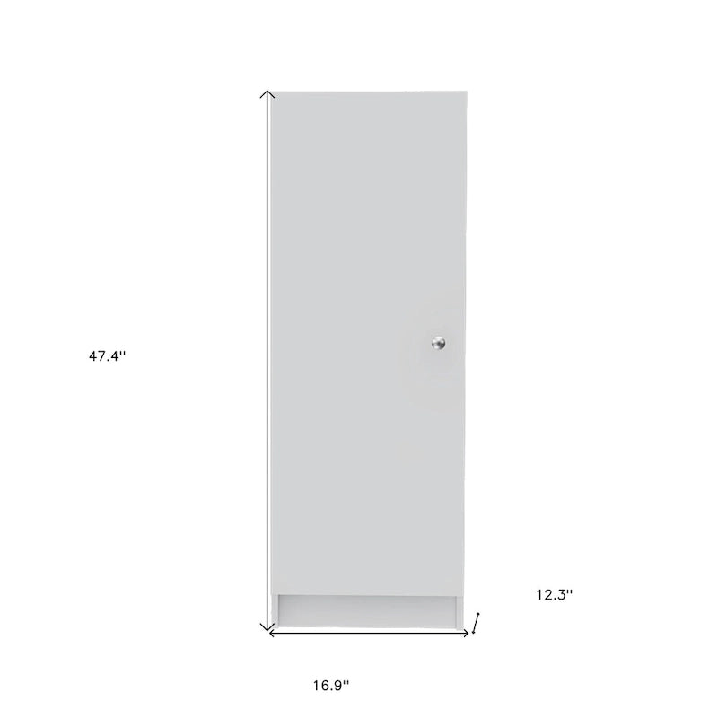 47 Zoll Weißer Vorratsschrank aus Holz - 16,9B x 47,4H x 12,3T