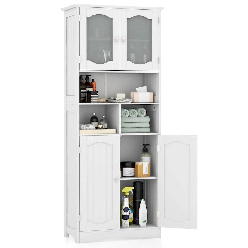58,5 Zoll hoher Badschrank, freistehender Wäscheschrank