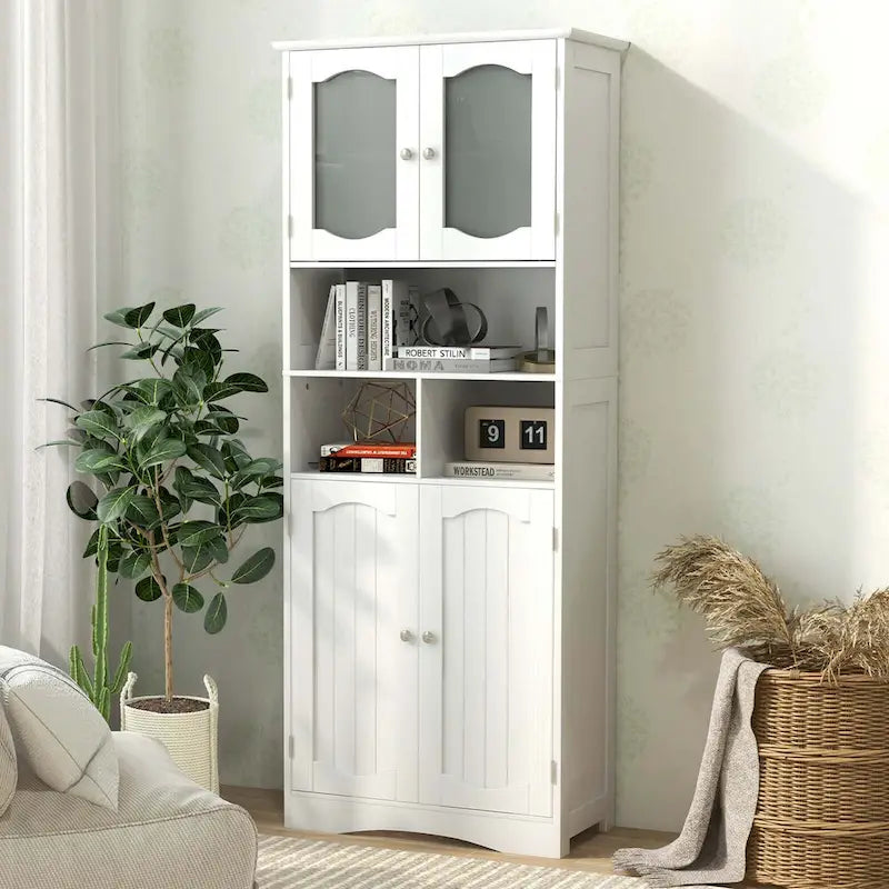 58,5 Zoll hoher Badschrank, freistehender Wäscheschrank