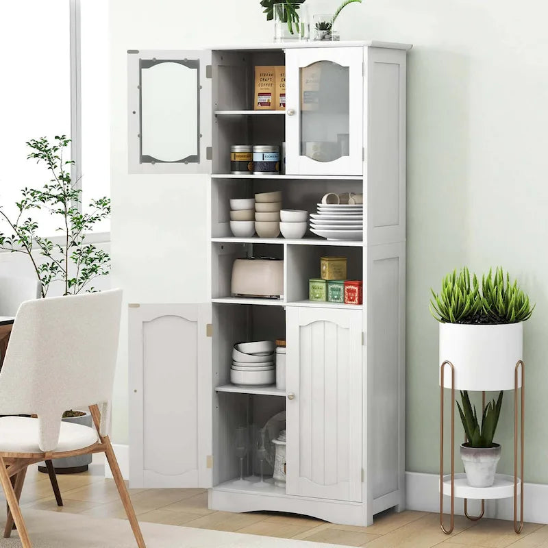 58,5 Zoll hoher Badschrank, freistehender Wäscheschrank