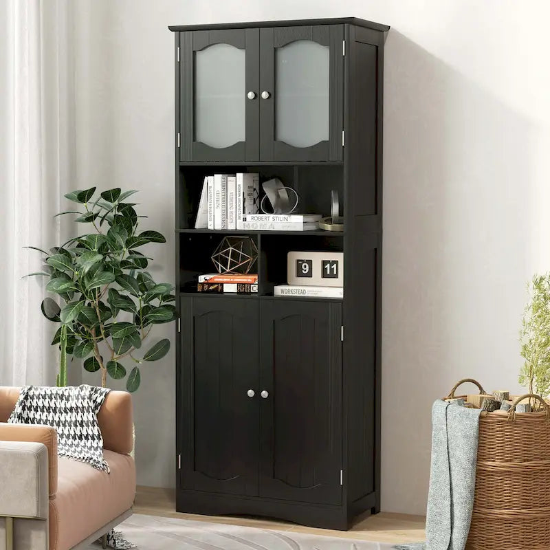 58,5 Zoll hoher Badschrank, freistehender Wäscheschrank