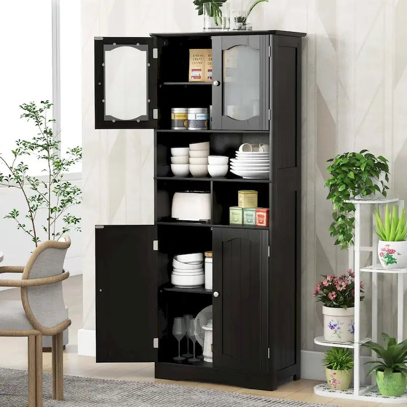 58,5 Zoll hoher Badschrank, freistehender Wäscheschrank