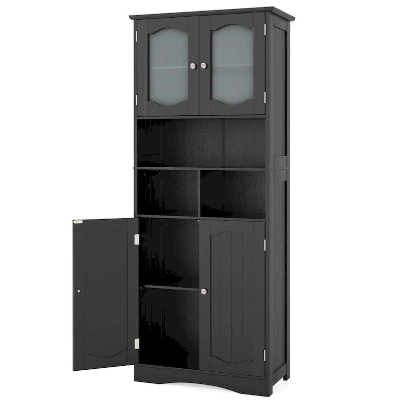 58,5 Zoll hoher Badschrank, freistehender Wäscheschrank