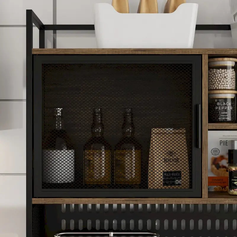 70.9W Küchenschrank mit Speisekammer, Schrank und Mikrowellenständer