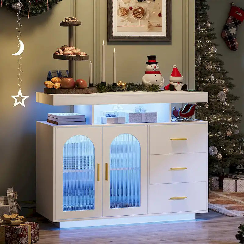 39Breites Sideboard mit LED-Beleuchtung - N/A