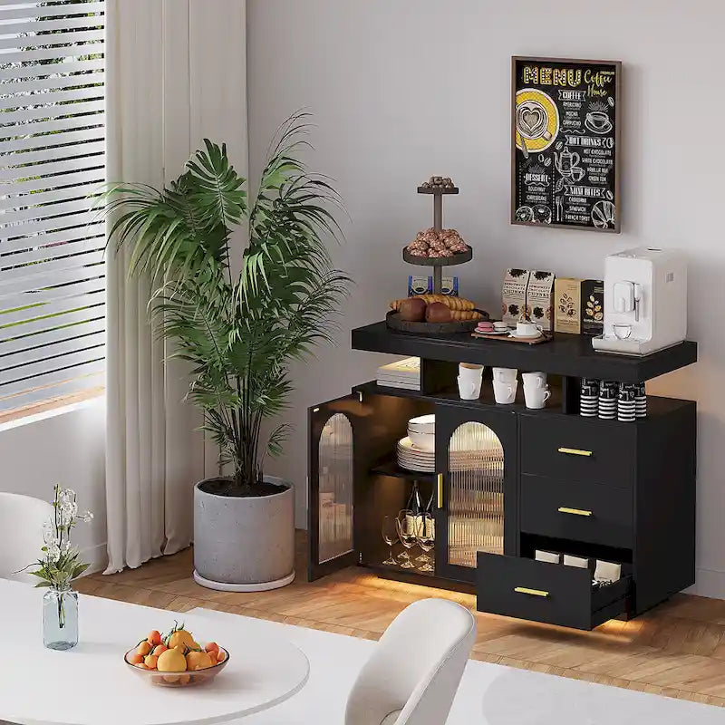 39Breites Sideboard mit LED-Beleuchtung - N/A