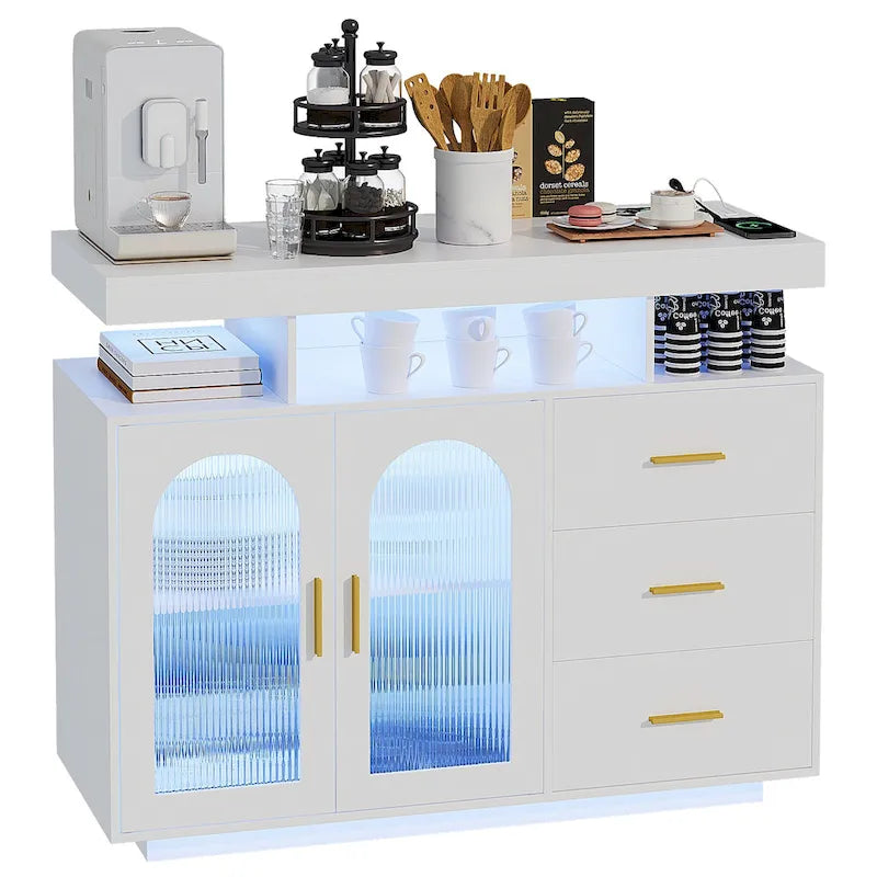 39Breites Sideboard mit LED-Beleuchtung - N/A