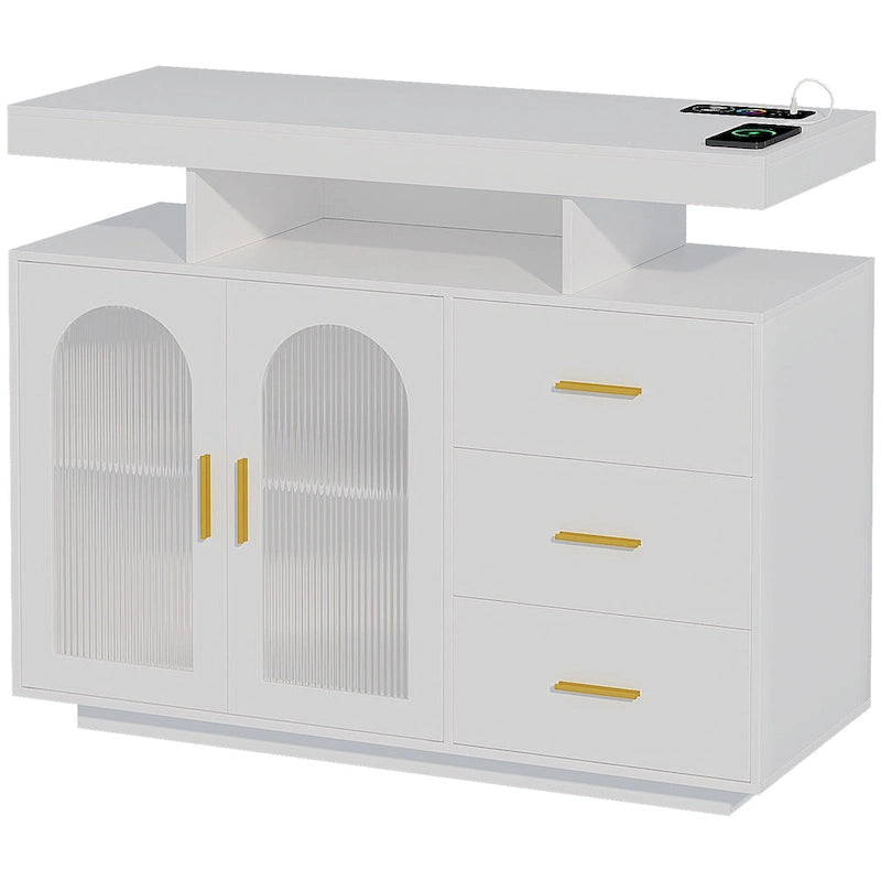 39Breites Sideboard mit LED-Beleuchtung - N/A