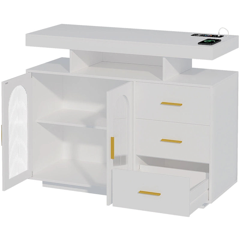 39Breites Sideboard mit LED-Beleuchtung - N/A