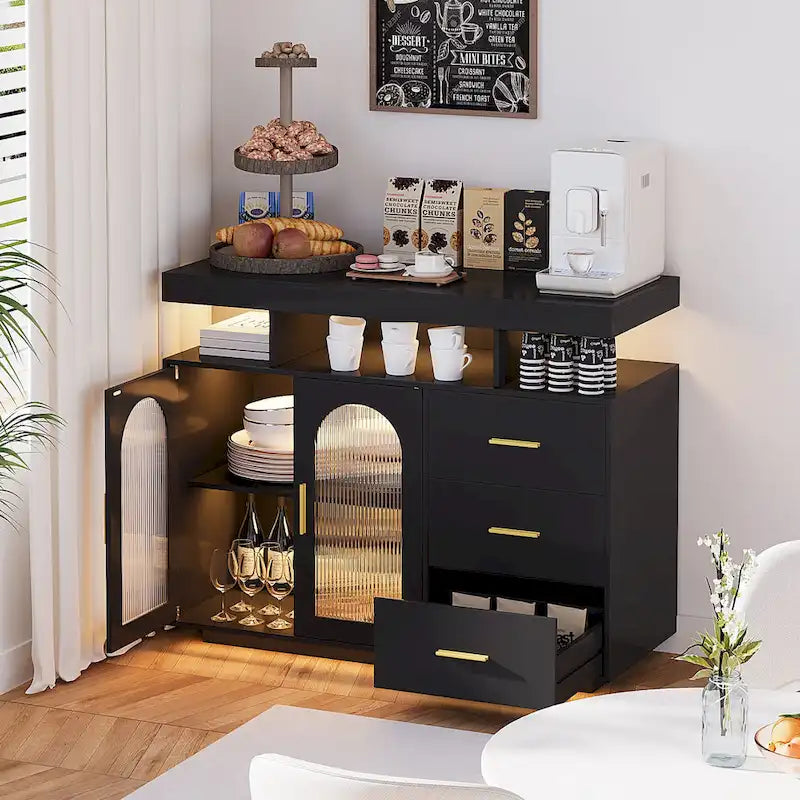 39Breites Sideboard mit LED-Beleuchtung - N/A