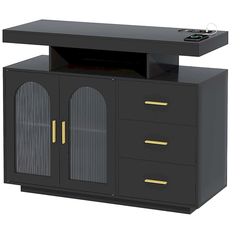 39Breites Sideboard mit LED-Beleuchtung - N/A