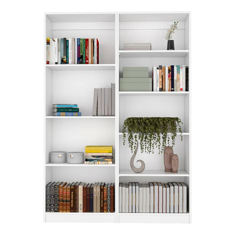 Hohes, breites Bücherregal mit 5 Ablagen, 2er-Set