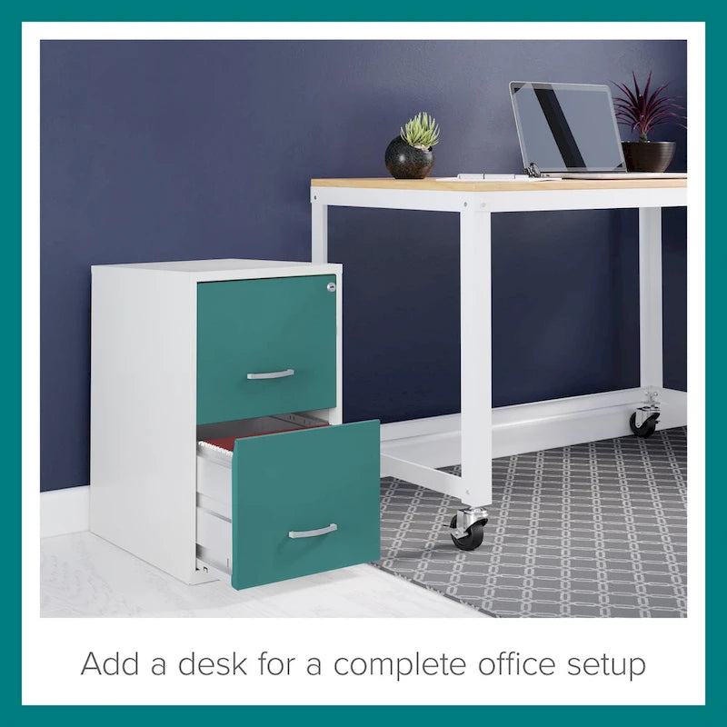 18-Zoll 2-Schubladen Aktenschrank aus Metall - Alpine White