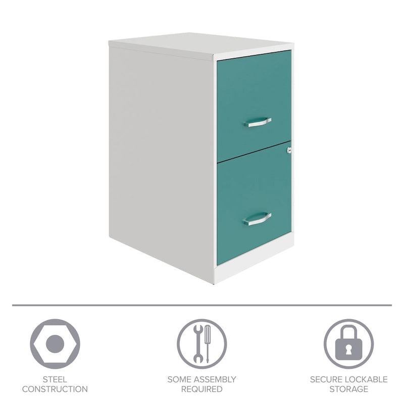 18-Zoll 2-Schubladen Aktenschrank aus Metall - Alpine White