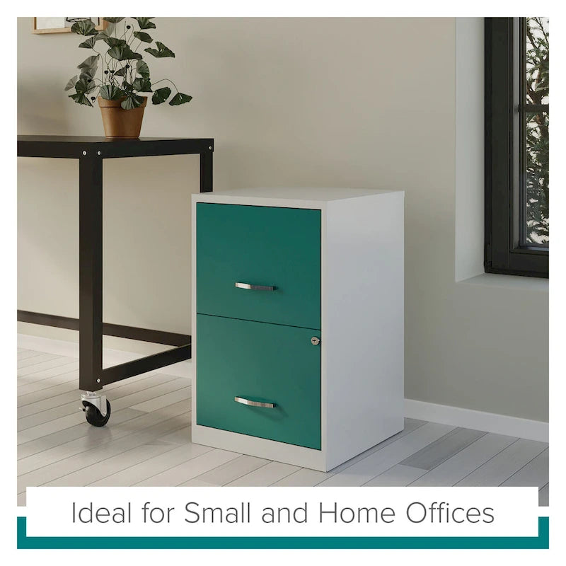 18-Zoll 2-Schubladen Aktenschrank aus Metall - Alpine White