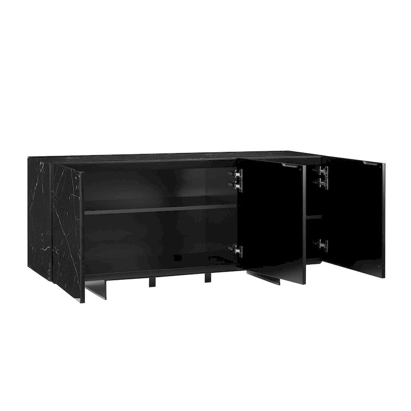 Buffetwärmer aus weißer Keramikmarmorierung – 59B x 16,7T x 28H