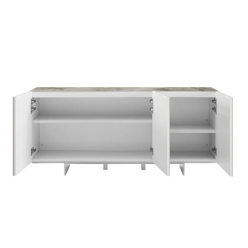 Buffetwärmer aus weißer Keramikmarmorierung – 59B x 16,7T x 28H