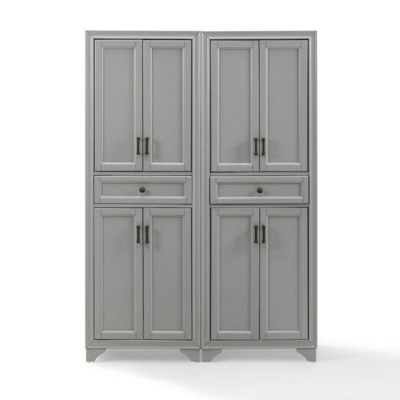 2-teiliges Vorratsschrank-Set mit verstellbaren Einlegeböden – 47,5B x 15T x 67,75H