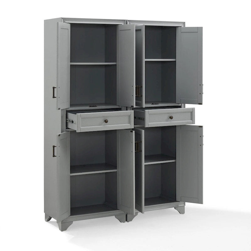 2-teiliges Vorratsschrank-Set mit verstellbaren Einlegeböden – 47,5B x 15T x 67,75H