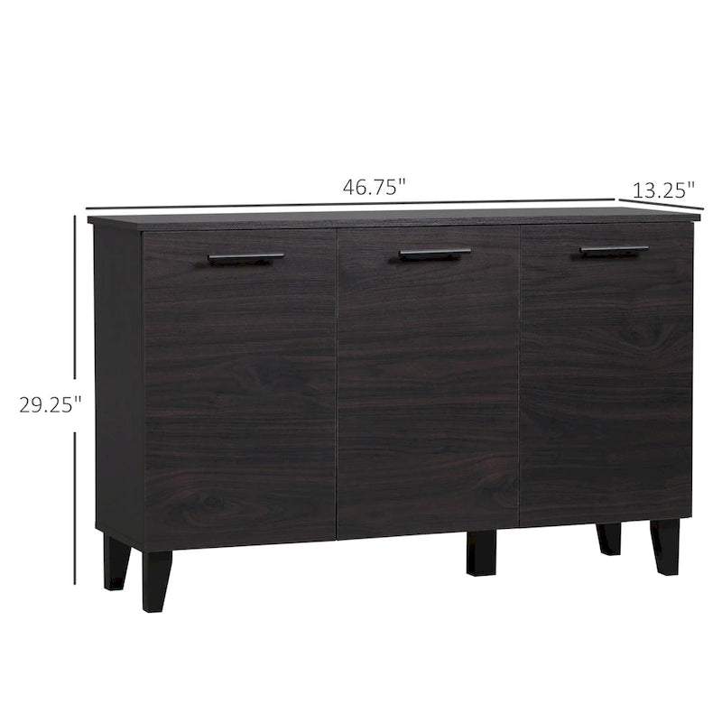 Küchenanrichte Buffetschrank mit verstellbarem Regal – Dunkle Walnuss