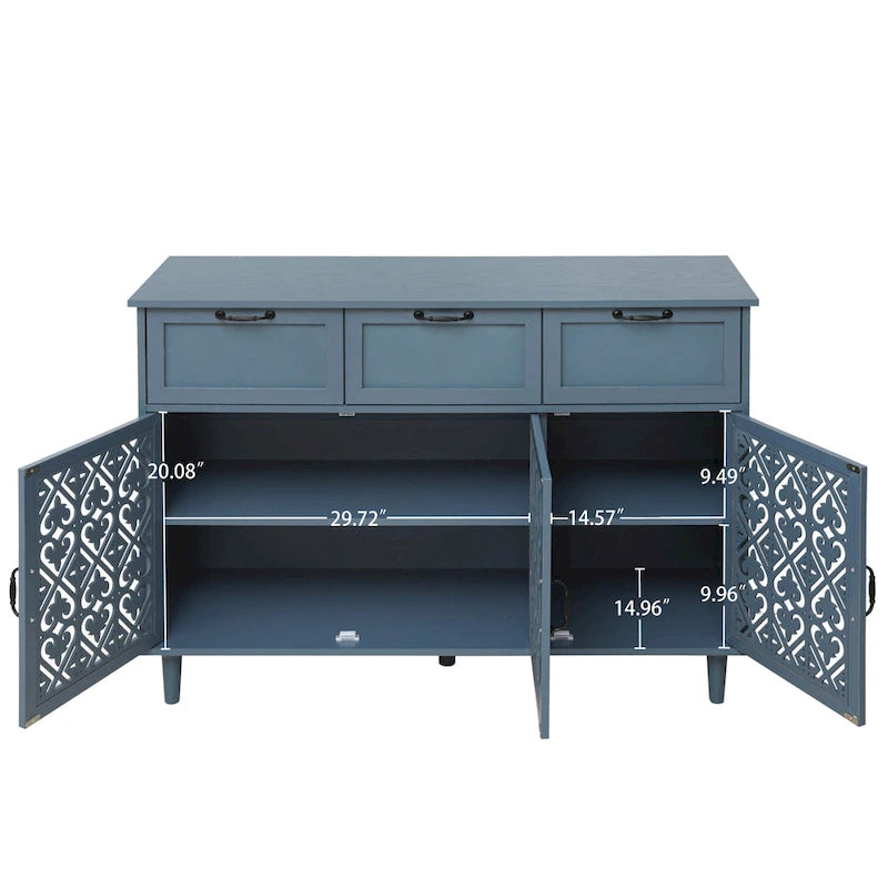 3-türiger 3-Schubladen-Schrank für das Wohnzimmer