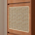 Rattan Shoe Cabinet for Entryway, Shoe Rack with 3 Flip Drawers & Black Pegboard
