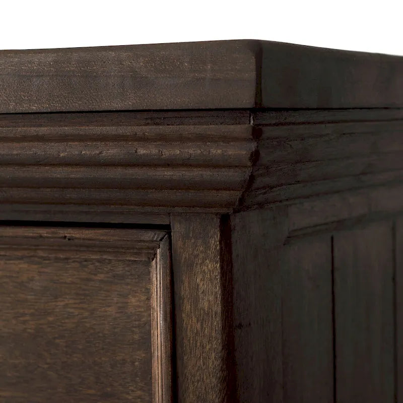 Handgefertigter Weinschrank aus massivem recyceltem Scheunenholz und geschmiedeten Eisenbeschlägen für den Innenbereich, 101,6 cm Höhe – N/Z