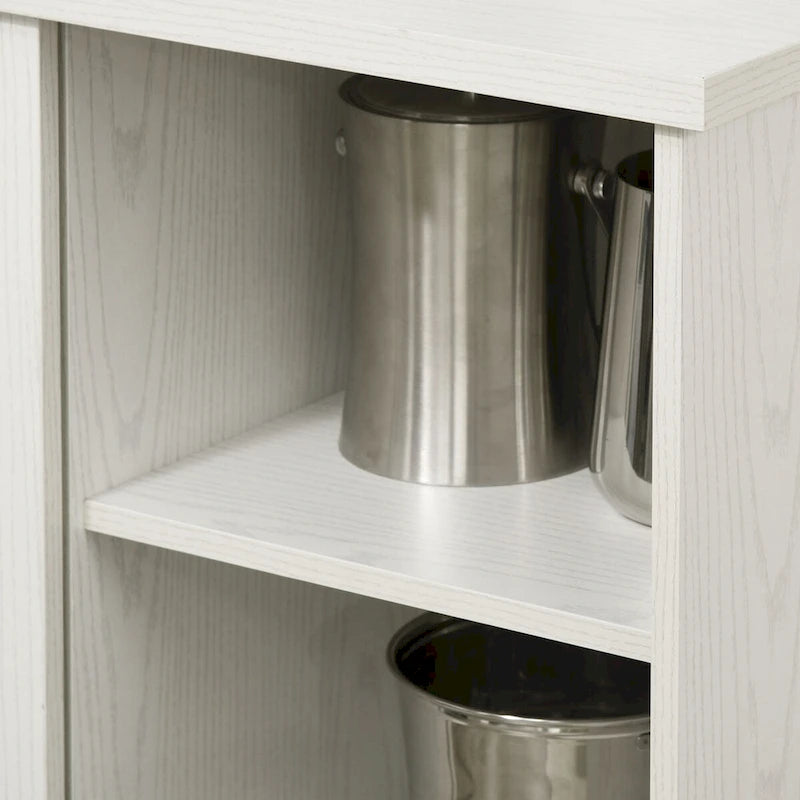 Modernes Sideboard mit Weinregalen und Glasschiebetür - Grau