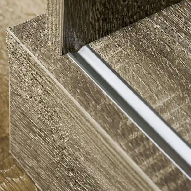 Modernes Sideboard mit Weinregalen und Glasschiebetür - Grau