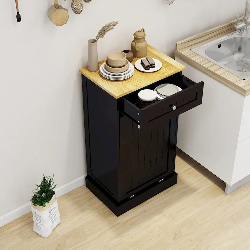 Küchenmüllschrank mit Kippschublade – Weißes E1 MDF