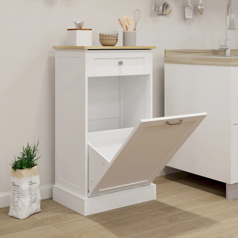 Küchenmüllschrank mit Kippschublade – Weißes E1 MDF