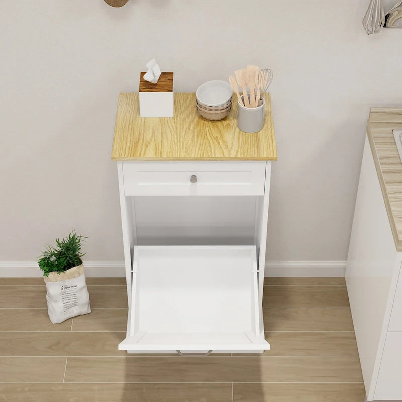 Küchenmüllschrank mit Kippschublade – Weißes E1 MDF