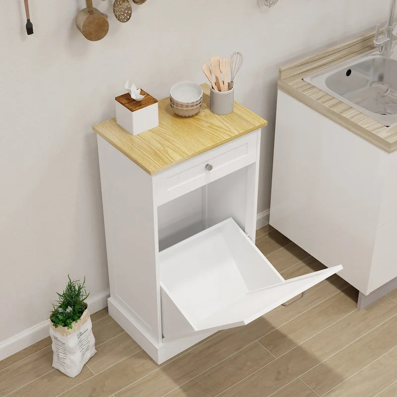 Küchenmüllschrank mit Kippschublade – Weißes E1 MDF