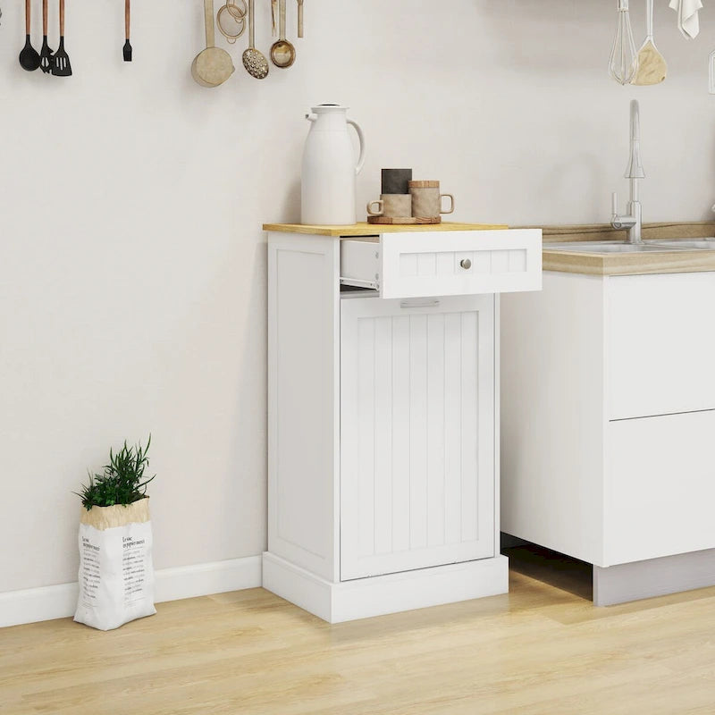 Küchenmüllschrank mit Kippschublade – Weißes E1 MDF
