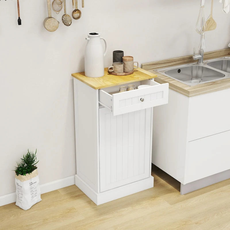 Küchenmüllschrank mit Kippschublade – Weißes E1 MDF
