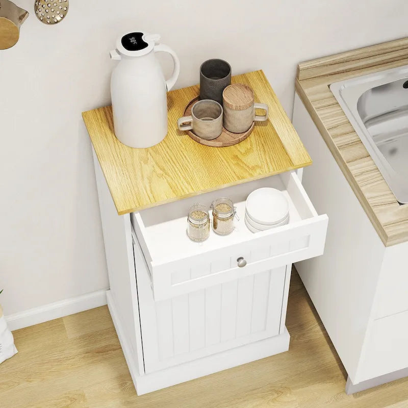 Küchenmüllschrank mit Kippschublade – Weißes E1 MDF