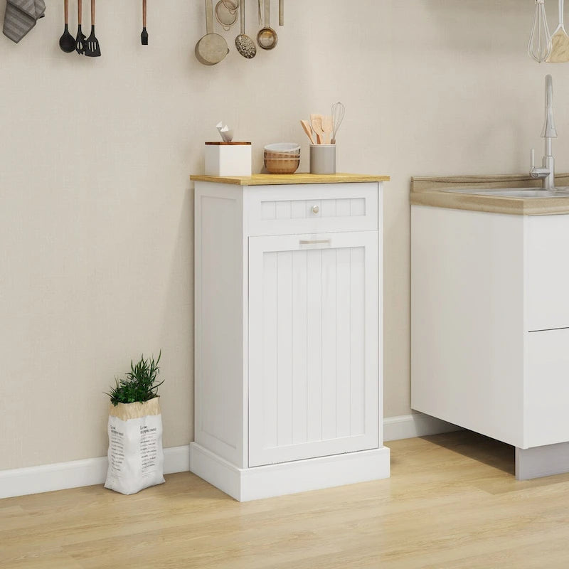 Küchenmüllschrank mit Kippschublade – Weißes E1 MDF