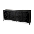 79-Zoll schwarzes Sideboard aus Metall mit Glastüren - Industrieller Stil