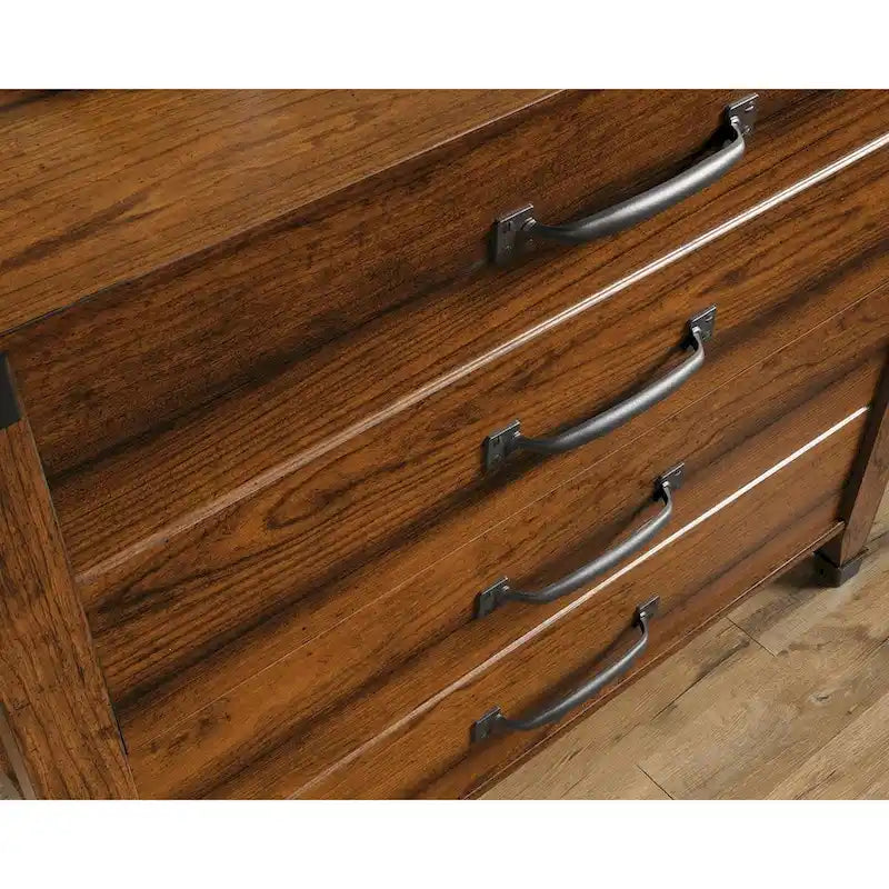2-Schubladen-Aktenschrank – Washington Cherry mit schmiedeeisernen Beschlägen